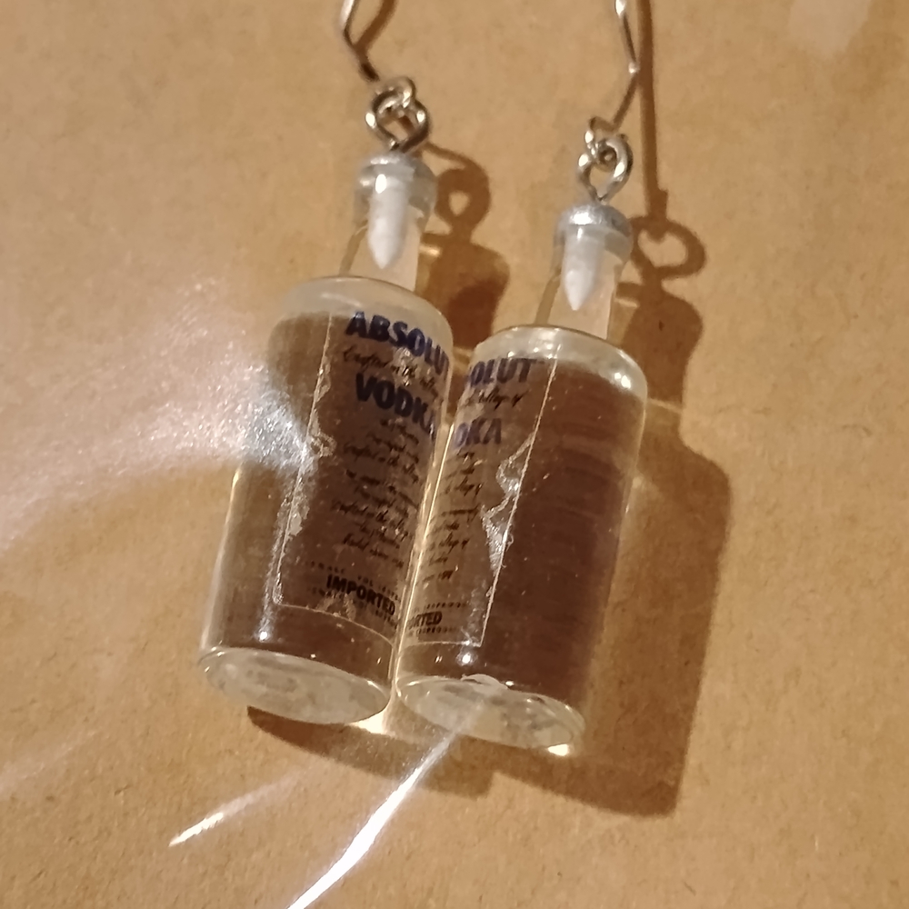 Absolut Vodka Bottle Earrings NEW